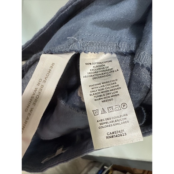 LOFT Riviera Short Size 10 Blue Pineapple Embroidered 100% Cotton Shorts Cruise‎ - Picture 7 of 7